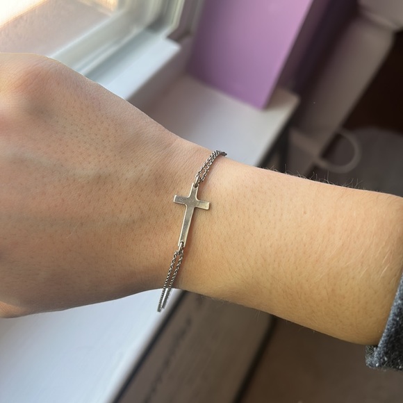 Sterling Silver Cross Bracelet - Picture 2 of 3